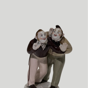 Комплект из 9 статуэток гоголевских персонажей, СССР, ЛФЗ, 1950-е гг.